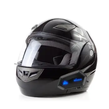 קסדות האופנוע כחול-השן אוזניות אוזניות אלחוטיות & אינטרקום מערכת תקשורת על אופנוע עמיד למים הפנימי